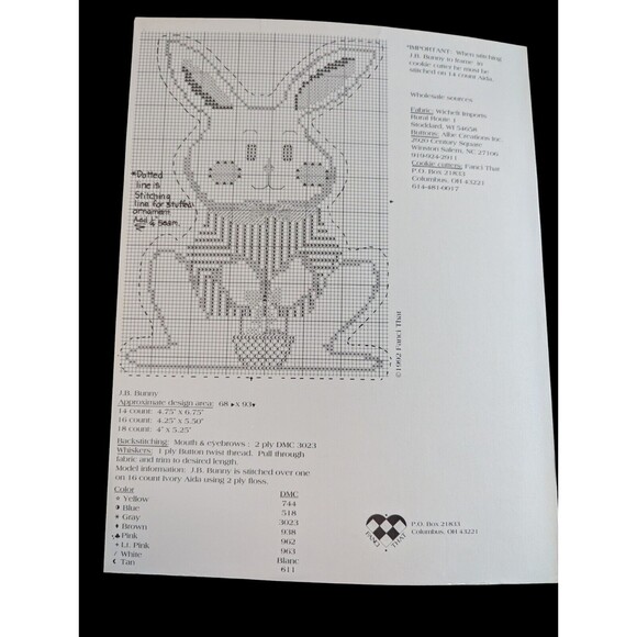 Spring Parade Fanci That Cross Stitch Leaflet Easter Bunny Duck Eggs Chick #39 - Picture 2 of 3